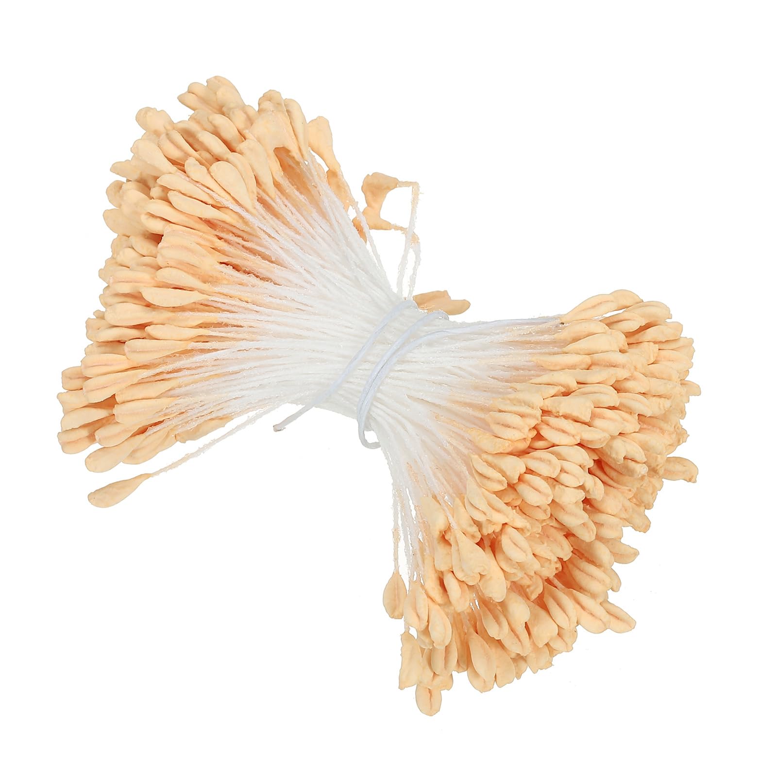 PATIKIL 2.5mm Double Heads Flower Stamen, 340 Pcs Artificial Flower Stamen Pistil Matt Pearl Floral Stamen for DIY Christmas Card Wedding Decoration, Beige