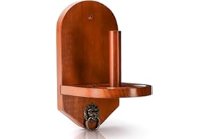 Eorbow Wall Mounted Cone Chalk Holder, Solid Wood Pool Hand Chalk Holder, Billiards Pool Table Cone Chalk Holder with Beveled Edge and Hardware, Pool Table Accessories