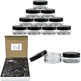 50 New empty 5 Gram (0.17 oz) Acrylic Round Jars - BPA Free Plastic Containers for Cosmetic, Lotion, Cream, Makeup, Bead, Eye