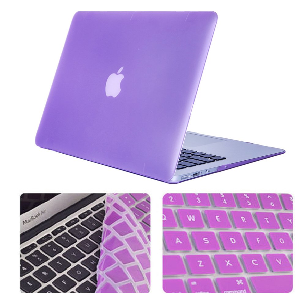 Se7enline Compatible with 2010 2011 2012 Macbook Pro Case 15 inch Matte Soft-Touch Plastic Hard Cover for MacBook Pro 15 inch model A1286 (CD-Rom) with Silicone Keyboard Cover Skin, Light Purple