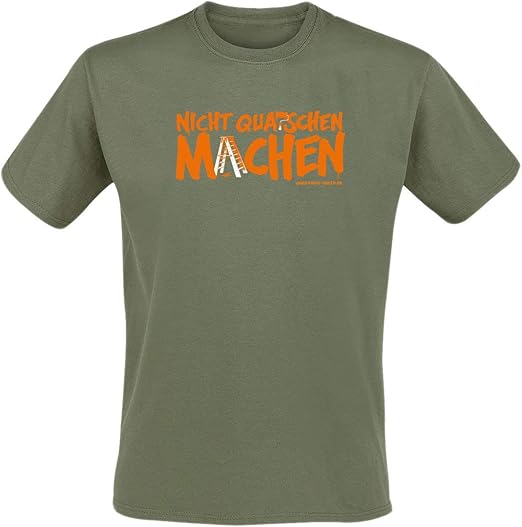 Mario Barth Herren TShirt Nicht quatschen Machen, Khaki, M, 128737M