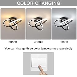 DAXGD Modern LED Ceiling Light 19W Spiral Design