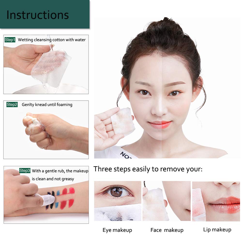 Cleansing Cotton, 80Pcs Non-woven Makeup Remover Cotton Pads Multi-purpose Makeup Remove Wipes Face Cotton Squares Pad Cotton Makeup Remover
