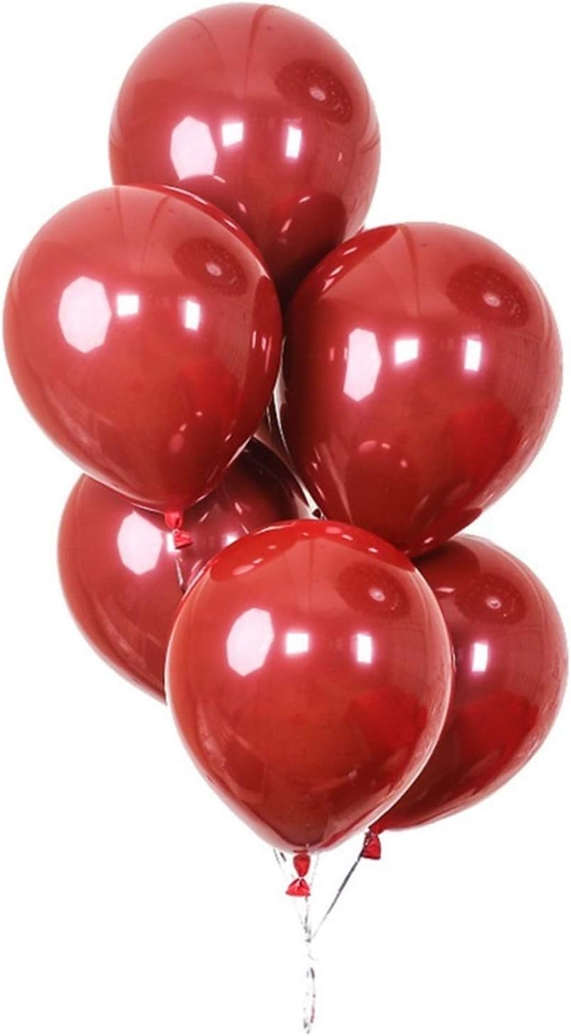 JANOU Ruby Red Balloons Jewel Red Latex Balloons 10 Inch Birthday Wedding Party Decoration Pack 50pcs