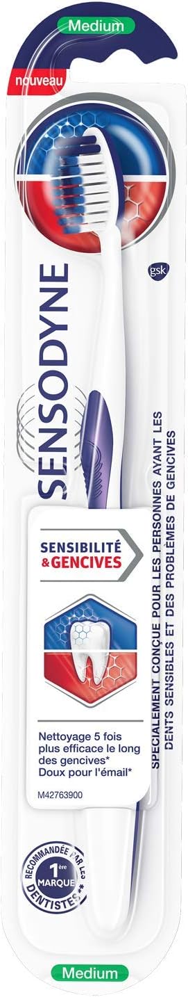 Sensodyne Medium Sensitivity & Gum Toothbrush for Gentle Cleaning of Sensitive Teeth Dental Sensitivity