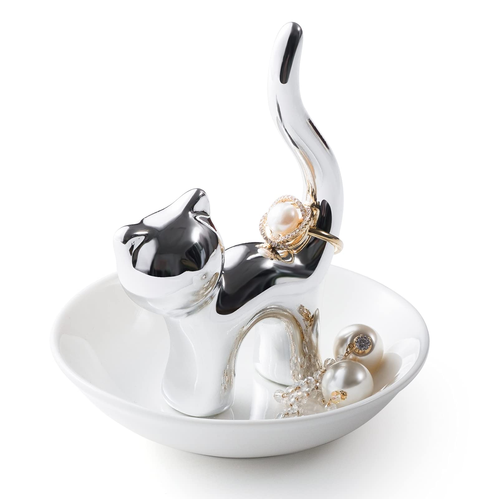 Titanape Cute Ring Holder Dish Ring Stand, Cat-Themed Birthday Gifts for Her, Christmas Valentines Presents for Women, Unique Gifts for Cat Lovers Ornament — image 1