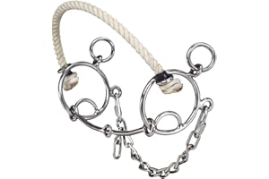 Tough-1 Stainless Steel Combination Rope Nose Snaffle Mouth - 5"