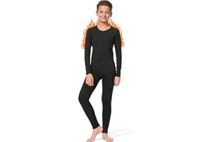 Rolimaka Boys Thermal Underwear Set Fleece Lined Compression Long Johns | Ultra-soft Warmth, High Elasticity, Quick-dry Fabric, Base Layer, Leggings, Shirt, Soccer, Skiing, Hockey, Campus, Youth, Kid