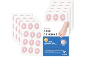 JUMPOW 90 Pcs Corn Cushions Callus Pads, Corn Removers for Feet, Soft Foam Callus Cushions, Corn Protectors, Self-Stick Adhes