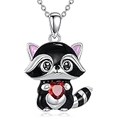 AINFQY Cow Necklace 925 Sterling Silver Heart Cubic Zirconia Cow Pendant Necklace for Women