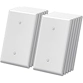 BESTTEN 10 Pack 1-Gang Oversize Blank Wall Plate, Unbreakable Polycarbonate Oversized Jumbo Outlet Cover, Single Gang No Divi