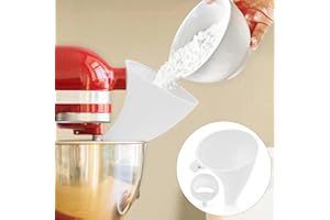 Flour Funnel for Kitchen Aid Mixer, Anti-Splash Flour Funnel Stand Mixer Attachment for Artisan Ksm150 Tilt-Head Stand Mixer 