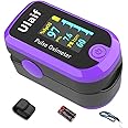Pulse Oximeter, OLED Display Oxygen Monitor Fingertip, Blood Oxygen Saturation Monitor (SpO2) with Carrying Case, Batteries and Lanyard
