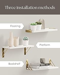 BAYKA Wall Shelves for Bedroom Decor, Floating Wall