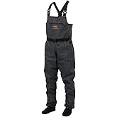 BASSDASH Men’s Denim Breathable Chest Waders Waterproof Durable Lightweight Stocking Foot for Fishing Hunting ATV Riding
