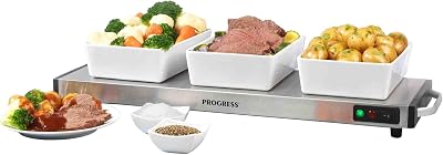 Progress Cordless Large Hot Plate 1200W Buffet Warmer 60min Warm 15min Charge