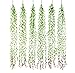 Artificial Eucalyptus Garland 6pcs Ivy Vines for Wall Hanging - Fake Willow Leaf Greenery Total 30 Branches - Plants Leaves for Party Décor Wedding Backdrop House Garden and Wall Decoration