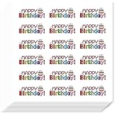 AHANDMAKER 360Pcs Self-Adhesive Planner Stickers, Word Stickers Happy Birthday Theme Decals for Planner Calendar Scrapbook Crafting Party Decor Bag Seal Theme Party Decor, 90x90mm