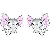 Hypoallergenic 925 Sterling Silver Animals Mushroom Stud Earrings Dog Bunny Pig Cow Otter Deer Ear Studs for Women