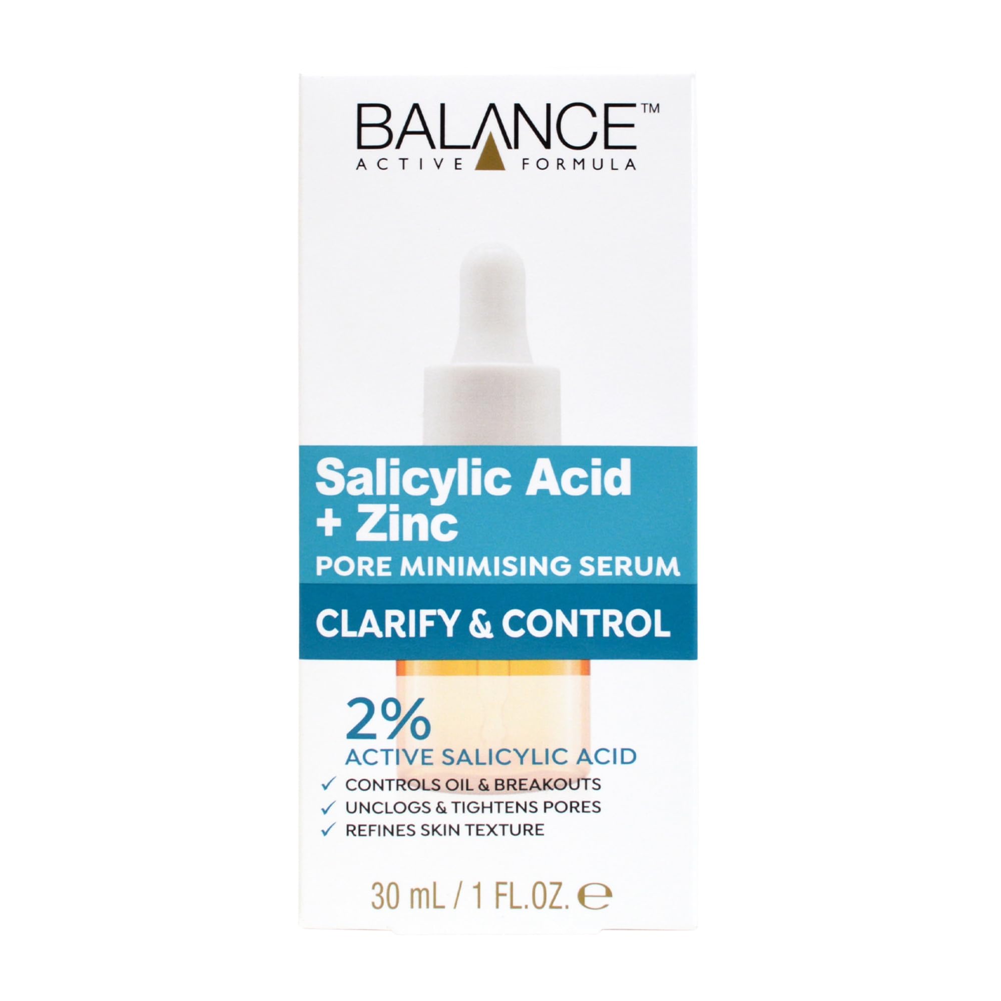 Balance Active Formula Salicylic Acid & Zinc Pore Minimising Serum for Oily, Blemish-Prone Skin - 30 ml