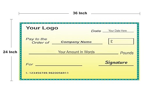 Custom Giant Fake Cheque Made Of 3mm Pvc Foam Board Big