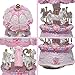 ACCOCO Carousel Music Box Luxury Color Change LED Light Luminous Rotating 3-Horse Carousel Horse Music Box Melody Carrying You from Castle in The Sky(Castle in The Sky, Pink)
