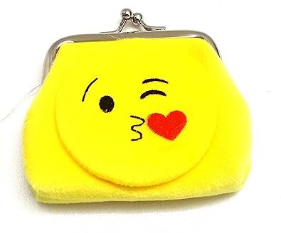 Emoji Designed Mini Coin Purse in Velvet Finish - Clutch - 1