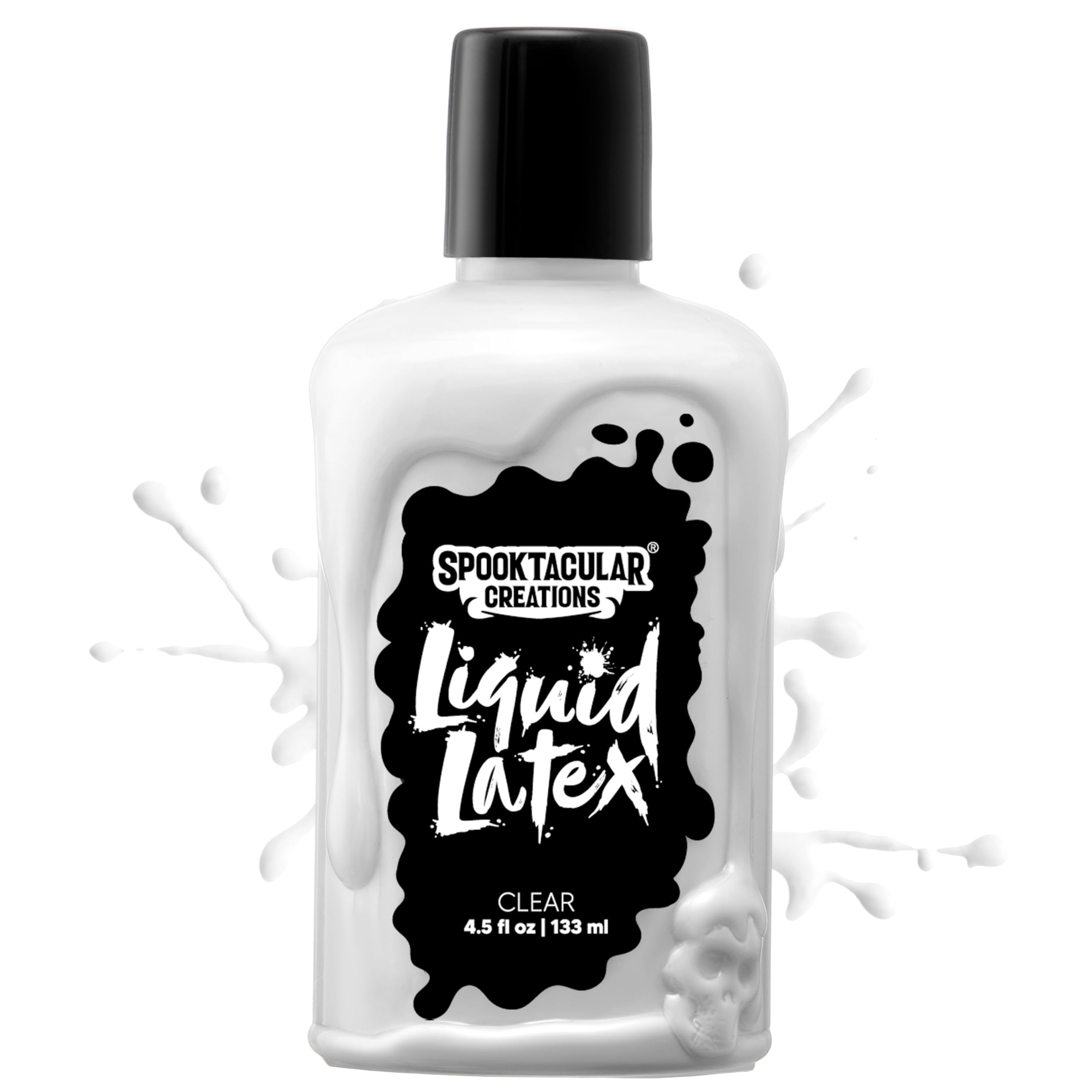 Spooktacular Creations 4.5 Oz Halloween White Liquid Latex for Adult, SFX Special Effects Makeup for Scar Cut Wound Peeling Skin Wrinkles Stipples Burns Blisters