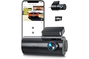 Dash Cam Front and Rear Camera – 4K+1080P Dual Dash Camera for Cars with 64GB SD Card, 5G/2.4GHz WiFi & App Control, Night Vi