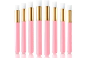 Buqikma Lash Shampoo Brush Set - 10 Pcs, Deep Cleaning Blackhead Removing Brushes for Salon & Home - Pink