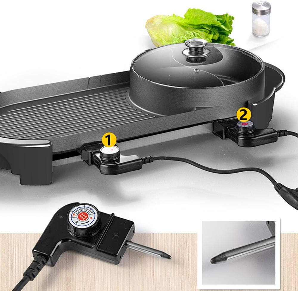 review Aigrun Non-Stick Electric hot Pot Non-Stick Electric hot Pot Home Appliance Barbecue Machine Multi-Function Barbecue Grill-Large Round Pot [68]