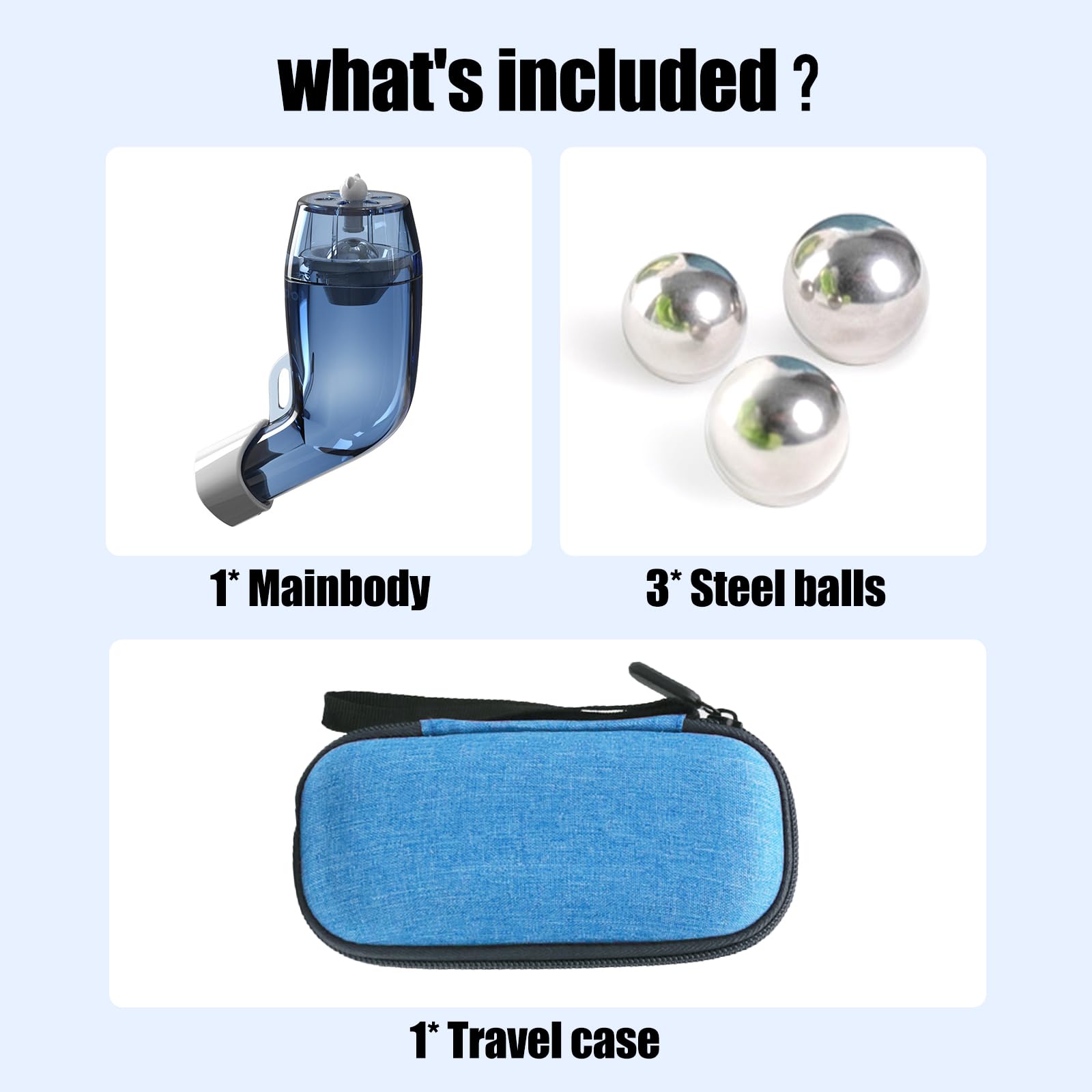 Sonmol Breathing Trainer with Travel Case, Portable Lung Trainer with 3 Resistance Steel Ball , Breathing Exercise Device for Lungs Not for Nasal Irrigation