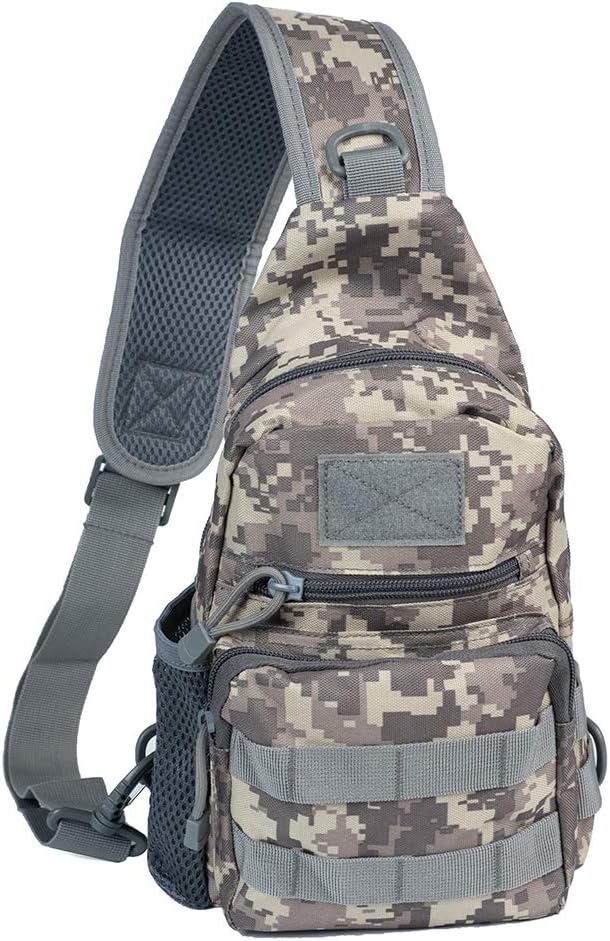 Men's Tactical Sling Bag Chest Shoulder Molle Small Daypack Backpack for Outdoor Cycling Hiking Camping Trekking by Saigain