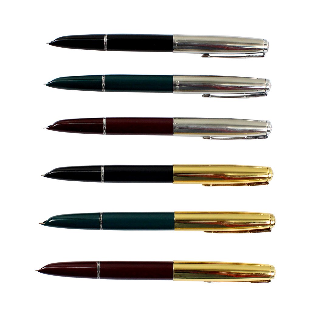 Ranvi Hero 616 Fountain Pen With Iridium Tipped Nib.3 PCS Golden Cap, 3 PCS Sliver Cap.