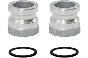 SAFBY 2 PCS Aluminum Global Type A Cam and Groove Hose Fitting, Plug x NPT Female with 2 PCS Camlock Gasket Fitting (2“)