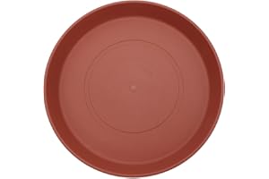 The HC Companies Round Prisma Flower Pot Saucers - Plastic Plant Saucer for Outdoors & Indoors - Traditional Plant Pot Trays for Water Drainage -Durable Plant Tray (10.5-inch Clay, Pack of 1)