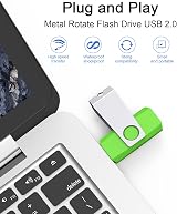 Kexin 64GB USB Flash Drive 5 Pack Twist LED Metal Cap 2.0 Swivel Black view 2