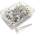 ULTNICE 100pcs Pearlized Ball Head Pins Straight Pins Sewing Pins for DIY Sewing Crafts