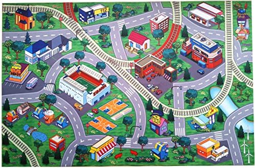 Silli Me Play Mat Stadium and City with Roads and Train Tracks