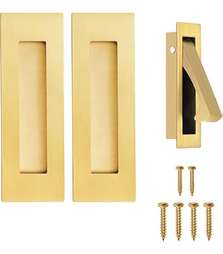 Recessed Pocket Door Pull Handle – Hidden Flush Pull, Stainless Steel, Modern & Sleek (2 Pack)