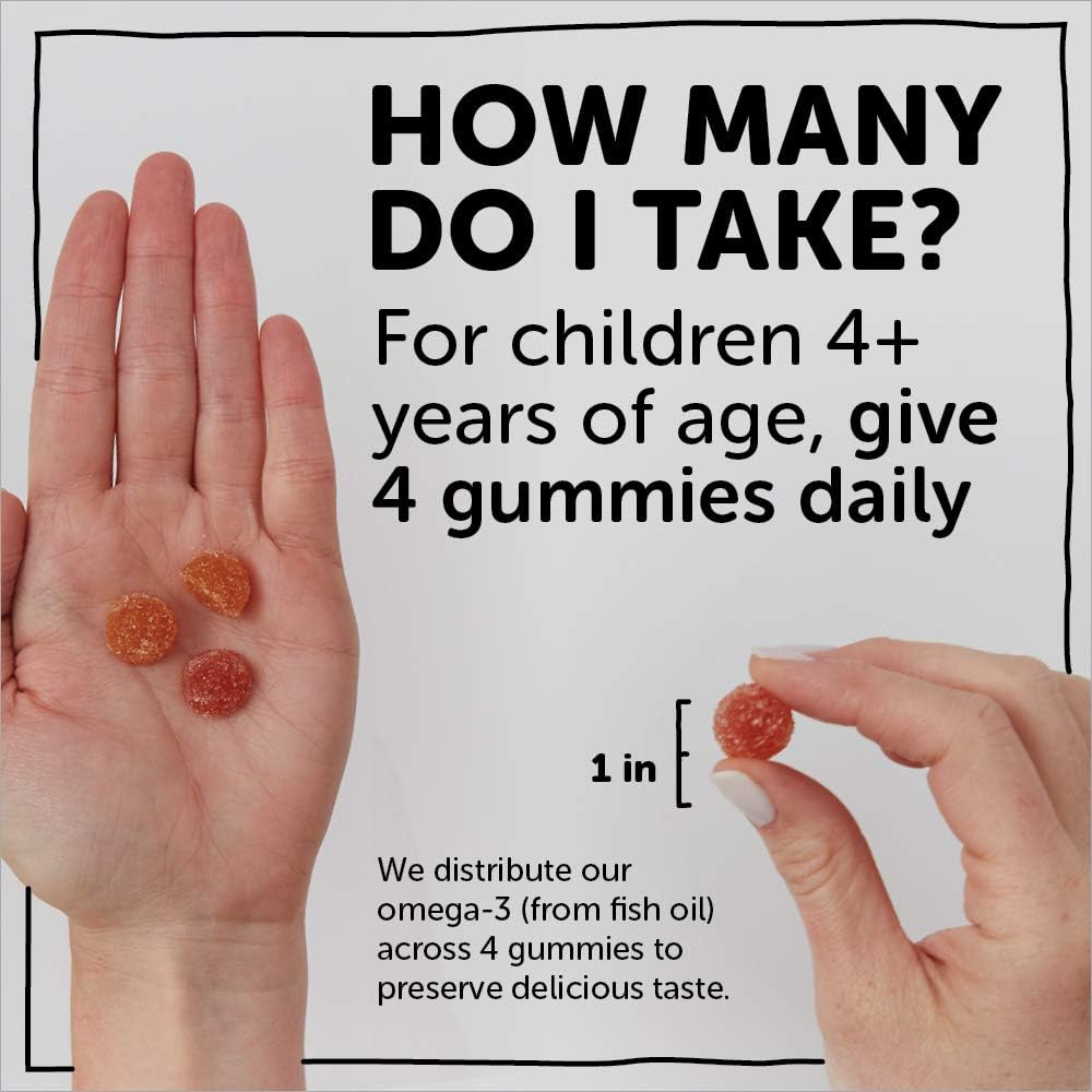 SmartyPants Kids Formula Daily Gummy Multivitamin: Vitamin C, D3, and Zinc for Immunity, Gluten Free, Omega 3 Fish Oil (DHA/EPA), , Vitamin B6, Methyl B12, 120 Count (30 Day Supply): Health & Personal Care
