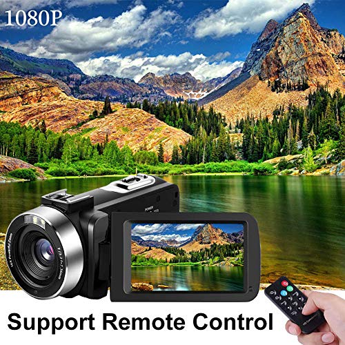 Video Camera Camcorder 24MP 1080P Full HD 30FPS Vlogging Camera IR Night Vision Camcorders Camera Recorder 16X Digital Zoom Camera with The Pause Function and Remote (NEW07)