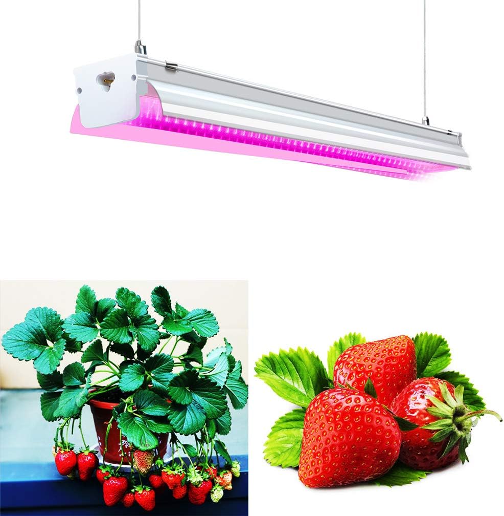LED Grow Lights 2ft 32W Full Spectrum Plant Growing Lamp Plug and Play Integrated Fixture for Indoor Plants Seed Starting, Succulents, Flower, Grow Tent, Greenhouse