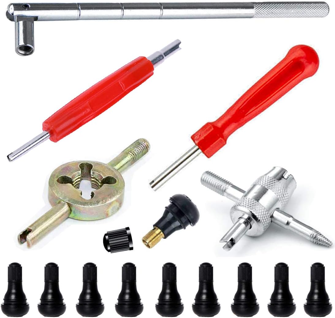 QISF Tyre Valve Stem Puller Tools with 10 Pcs TR412 Snapin Valve Stems
