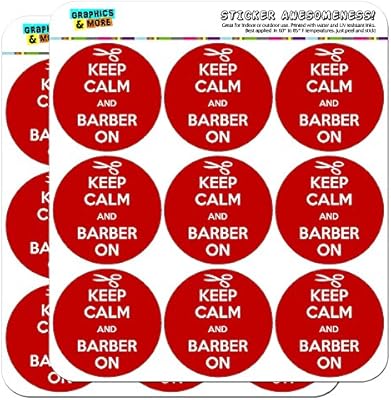 Keep Calm And Barber On Hairstylist 5cm 2 Inch Scrapbooking