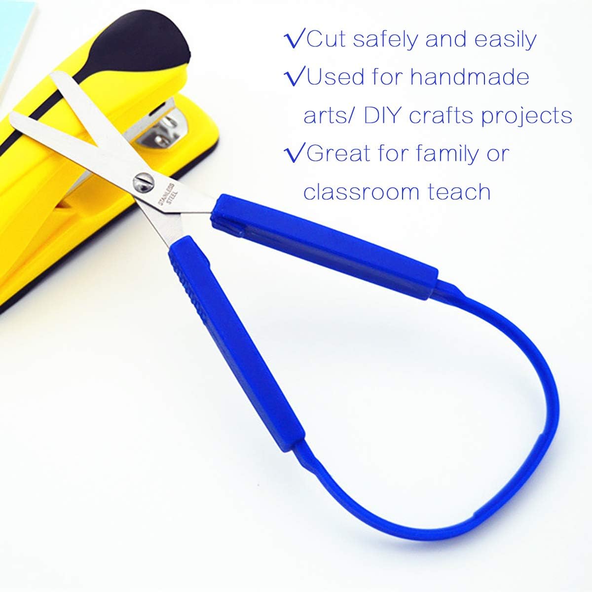 iSuperb 6 Pack Loop Scissors Grip Scissor for Kids, Teens and Adults