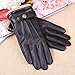 Mens Touchscreen Texting Winter PU Leather Gloves Driving Outdoor Long Fleece Lining (9.5, Black)