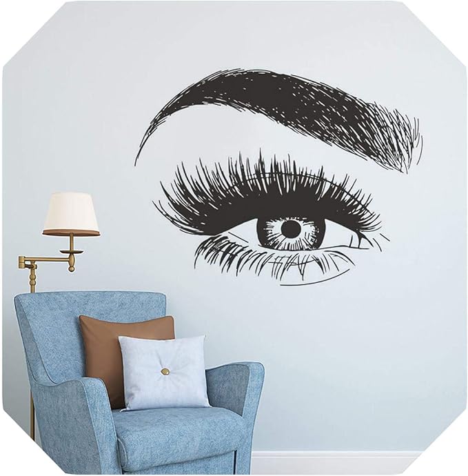 Tatuajes de pared | Extensión de pestañas Etiqueta de arte de pared