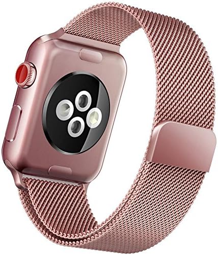 For Apple Watch Band 38mm 42mm for Apple Watch Series 3 Series 2 Series 1 Milanese Loop Replacement for iWatch Strap Wristband for Apple Watch Black for men women with Adjustable Magnetic lock