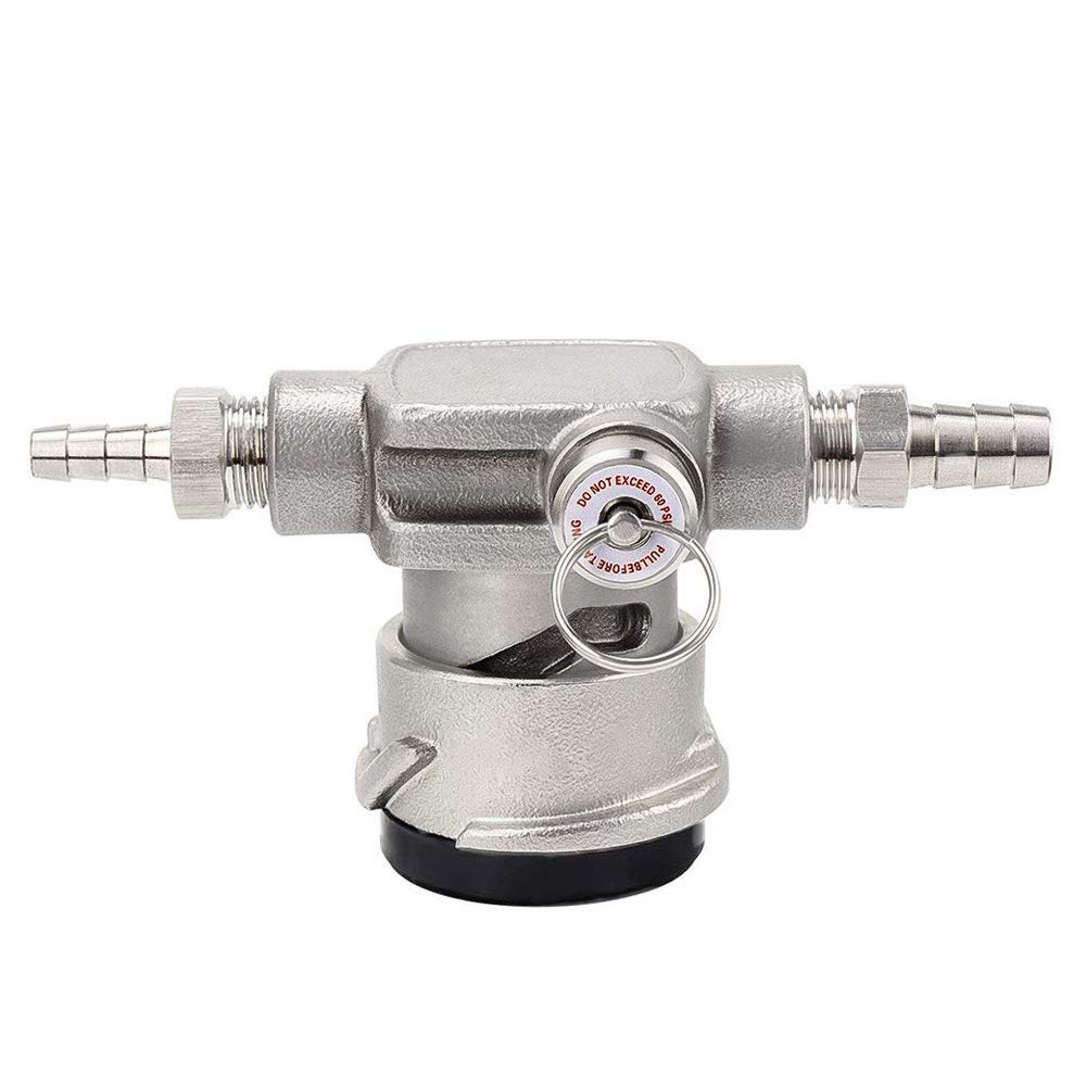 LQKYWNA Keg Coupler D System Low Profile Beer Coupler Food Grade Stainless Steel Keg Tap Coupler with Pressure Relief Valve for Brewing Dispensing Beer - Space Saving
